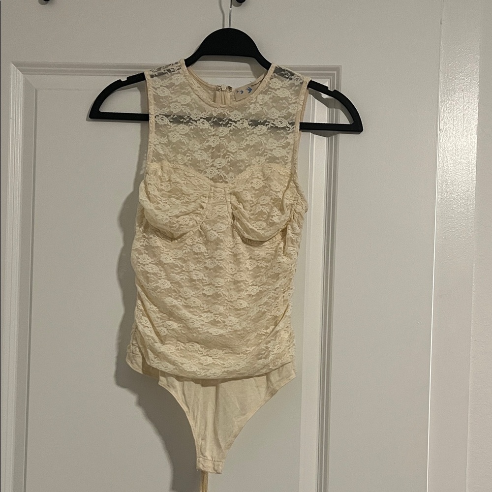 Elegant Cream Lace Bodysuit